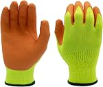 SHOWA Atlas 300 Original: ANGLAIS 1994 Gants de travail à la poignée, Palme de latex naturel, poids lourd 10-Gauge pour la construction, aménagement paysager, jardinage, & Maçonnerie, Bleu, Grand, 12-Pack