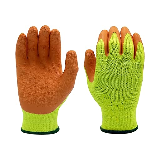 Miniatura 10 de Showa Atlas 300BL-09 - Guantes ajustados con palma de recubrimiento de goma natural, color negro, grandes (paquete de 12 pares), M, Azul
