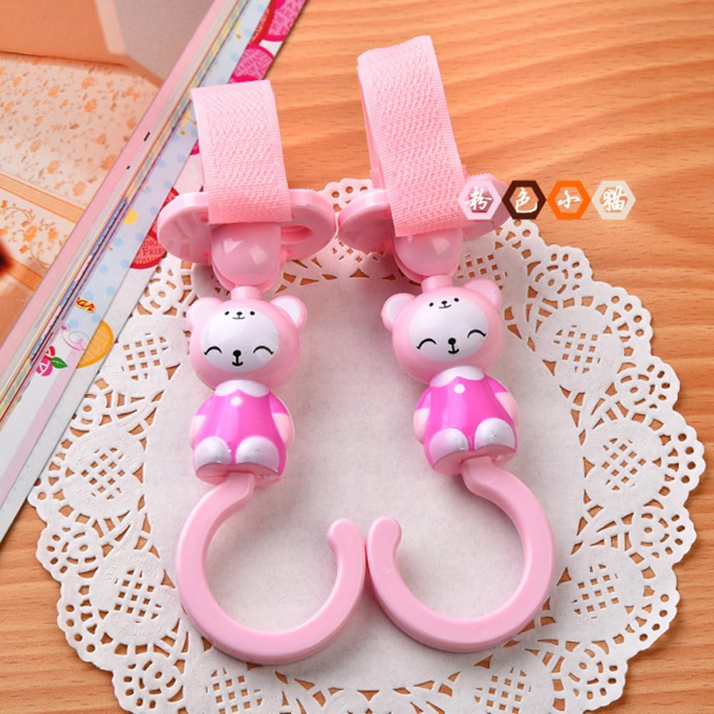 Cartoon Animal 2pcs Utility Hooks Dependable Power Lock Hook and Loop Fasteners Hook Suction Home Suction Hanger for Baby Carriage