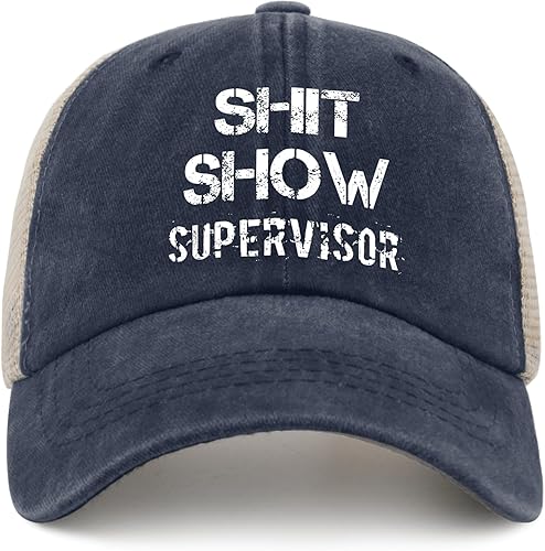 VUWKNQ Shit Show Hat Shit Show Supervisor Hat Trucker Hat Women Funny Mesh Cap for Summer