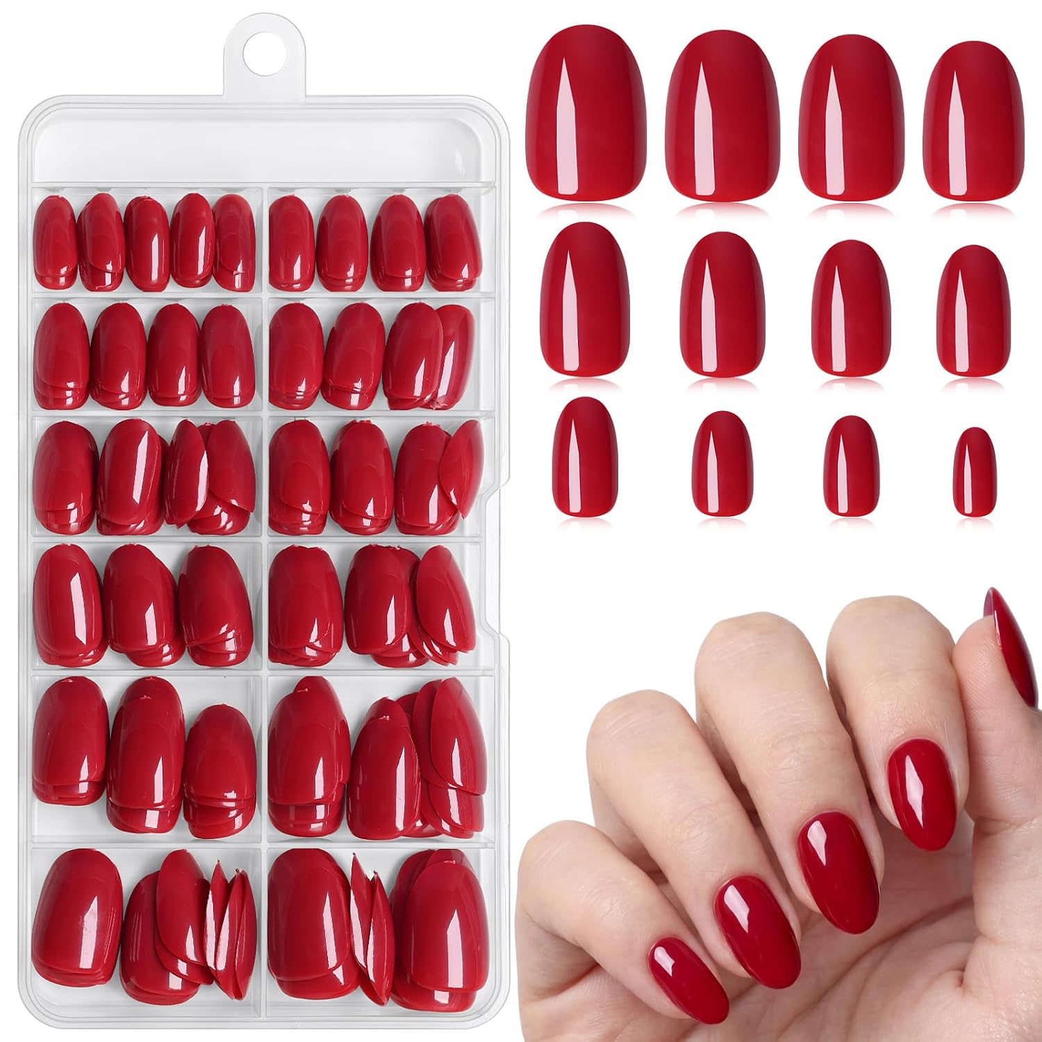Press on Nails Short Oval,Black Nails,240Pcs,Salon Quality
