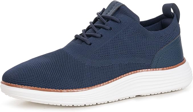 Vanto no Returns Mens KnitFlex Casual Dress Mesh Sneakers Oxfords Lace-Up Lightweight Casual Walking Shoes