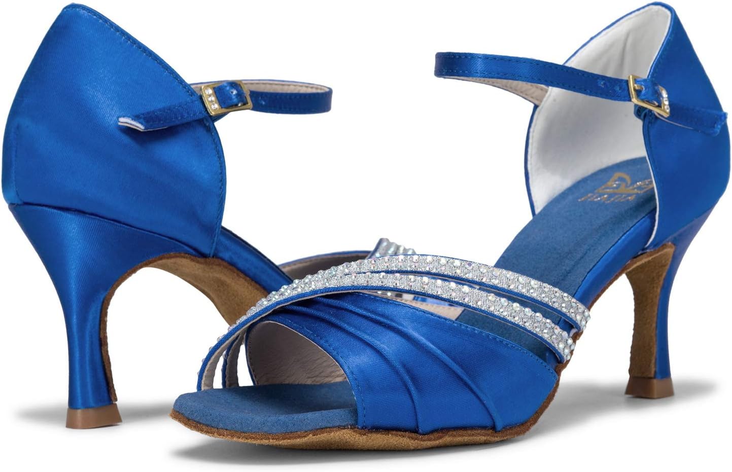 JIAJIA 20524 Women's Satin Sandals Flared Heel Latin Salsa Performance Dance Shoes - Image 3