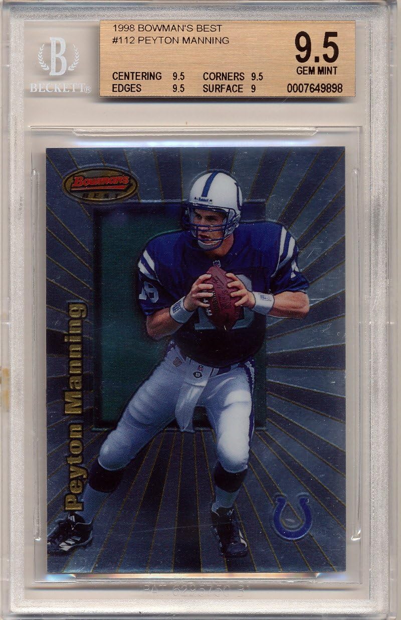 1998 Bowman's Best Peyton Manning Rookie Card Graded BGS 9.5-9.5-9.5-9