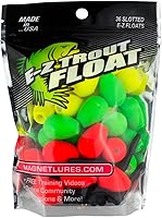 Trout Magnet E-Z Trout Floats 36-Pack: Easy Adjust Slotted Bobbers for Trout, Panfish, Bass - Ultra-Responsive Strike Indicators, Made in USA