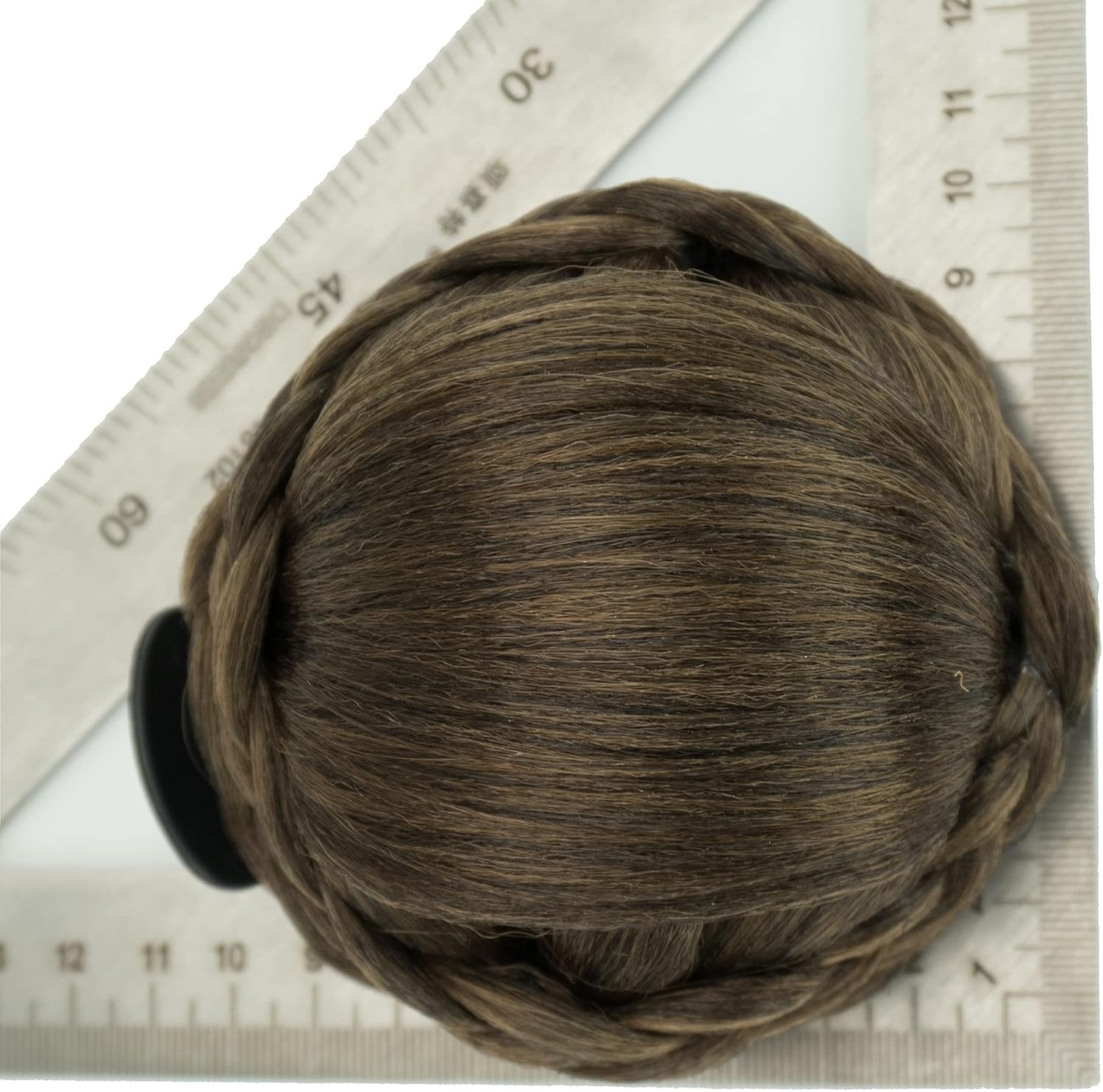 IMISSU Braided Chignon Dancer Hair Donut Hairpieces Scrunchie Claw Hair Bun Updo for Wedding Party (M4 Mix Brown) - Image 4