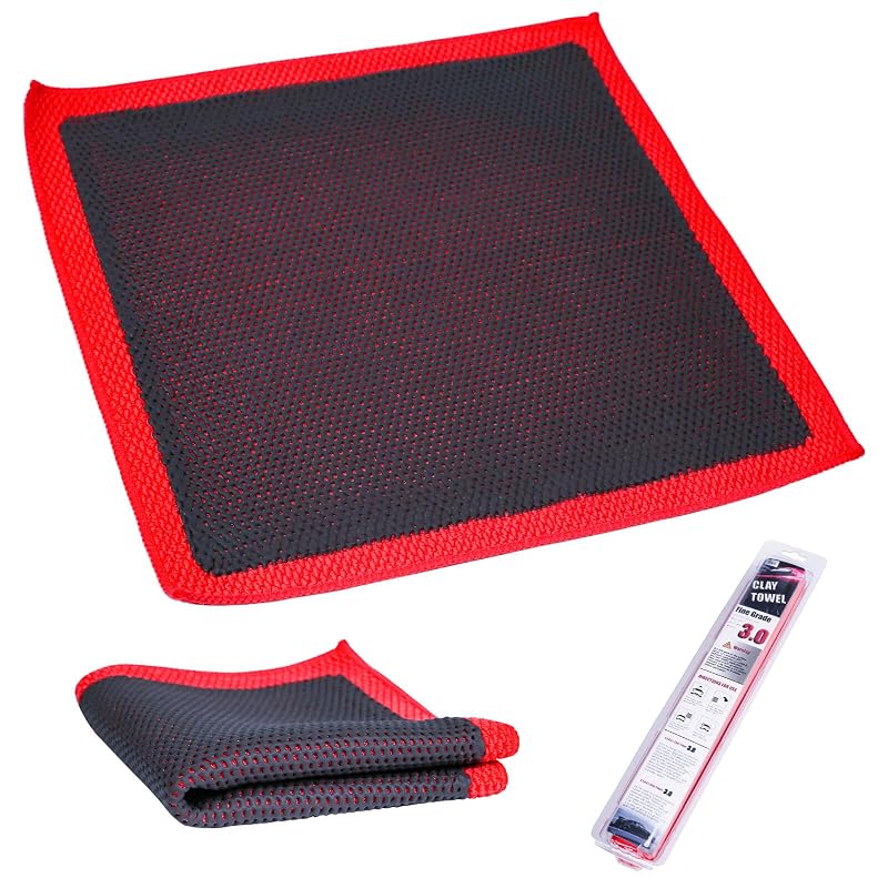 Toalha Clay 3.0 para Descontaminação Automotiva A.F.N.A.L, Microfibra, 30 x 30 cm, Vermelha