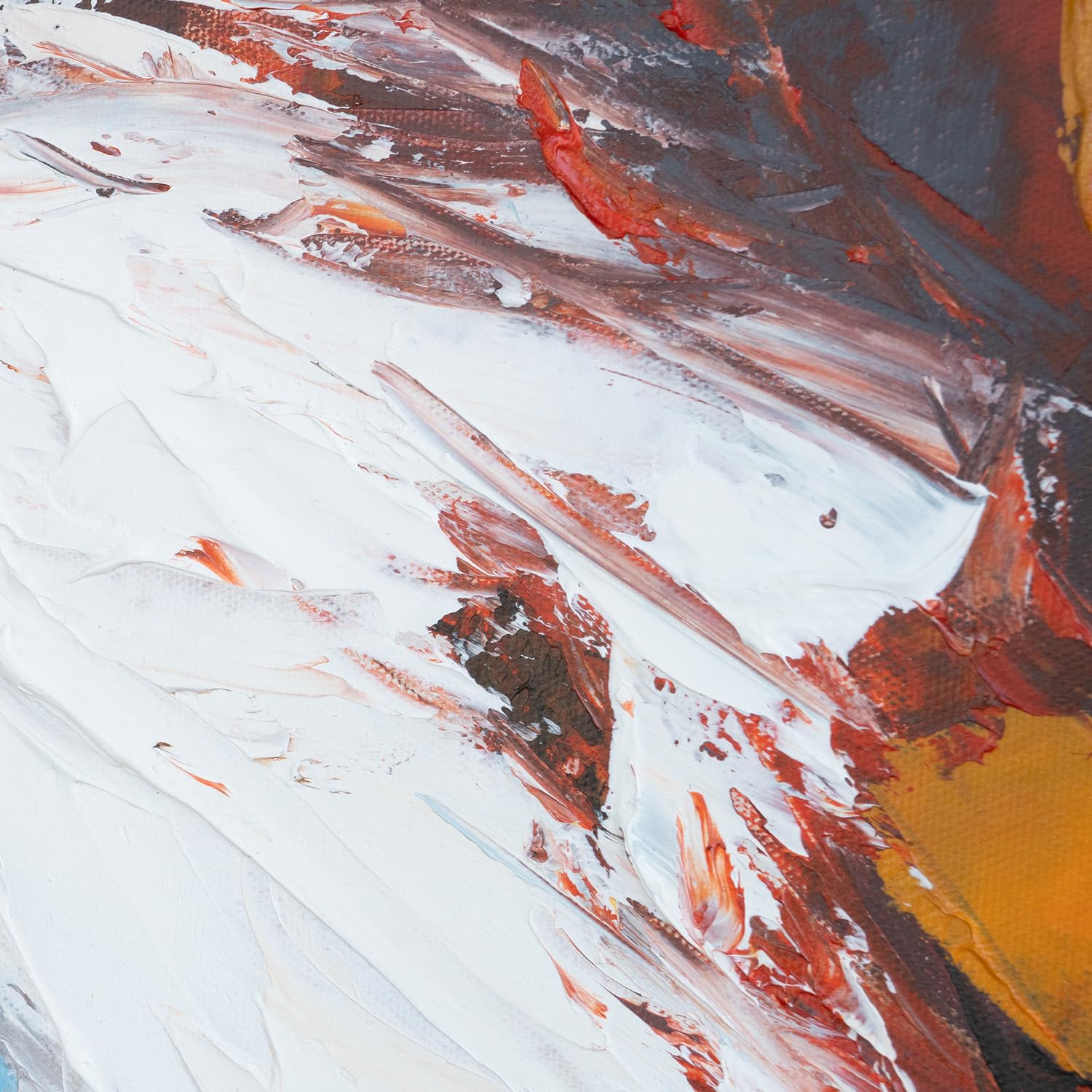 AUREDAS Handgemaltes Acrylgemälde 60x80 cm – abstraktes Frauenportrait in Schwarz, Rot & Orange – Hochformat auf Baumwollleinwand ohne Schattenfugenrahmen – Atalantum
