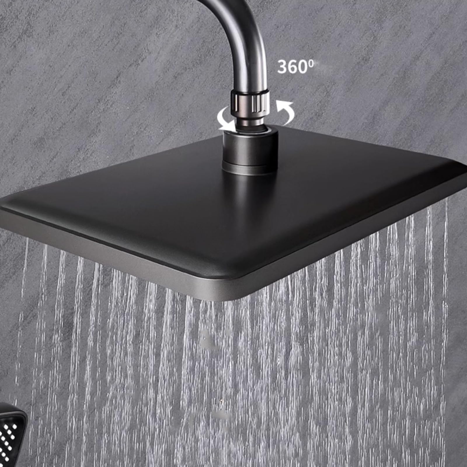 Genérico Conjunto de Mezclador de Ducha Efecto Lluvia Manguera de Ducha de 150 Cm Grifos de Bañera Monomando Grifo de Bañera Y Mezclador de Ducha de Pared Color Gris