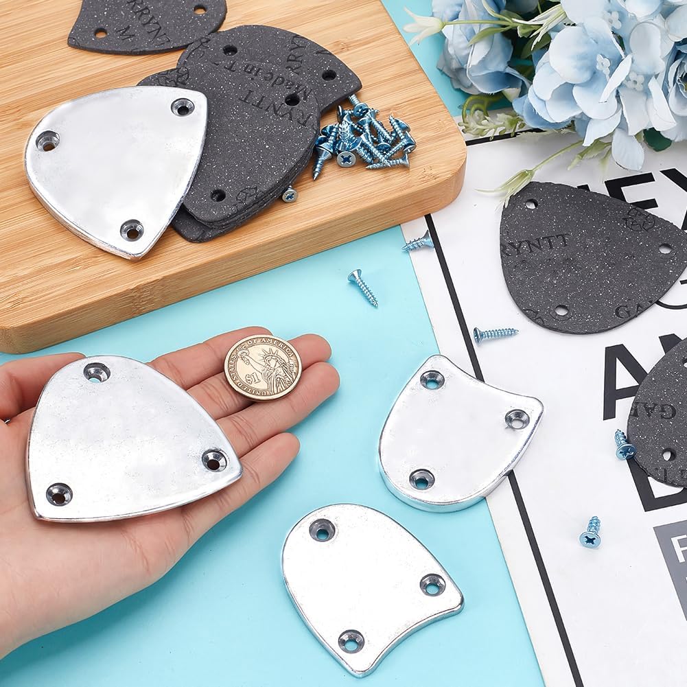 AHANDMAKER 1 Pairs Metal Heel Plates with Screw Nails, Semicircular Shoe Heel Taps Tips Heel Replacement Plate, Boot Heel Repair Kit for Boots and Shoes (Smaller Size)