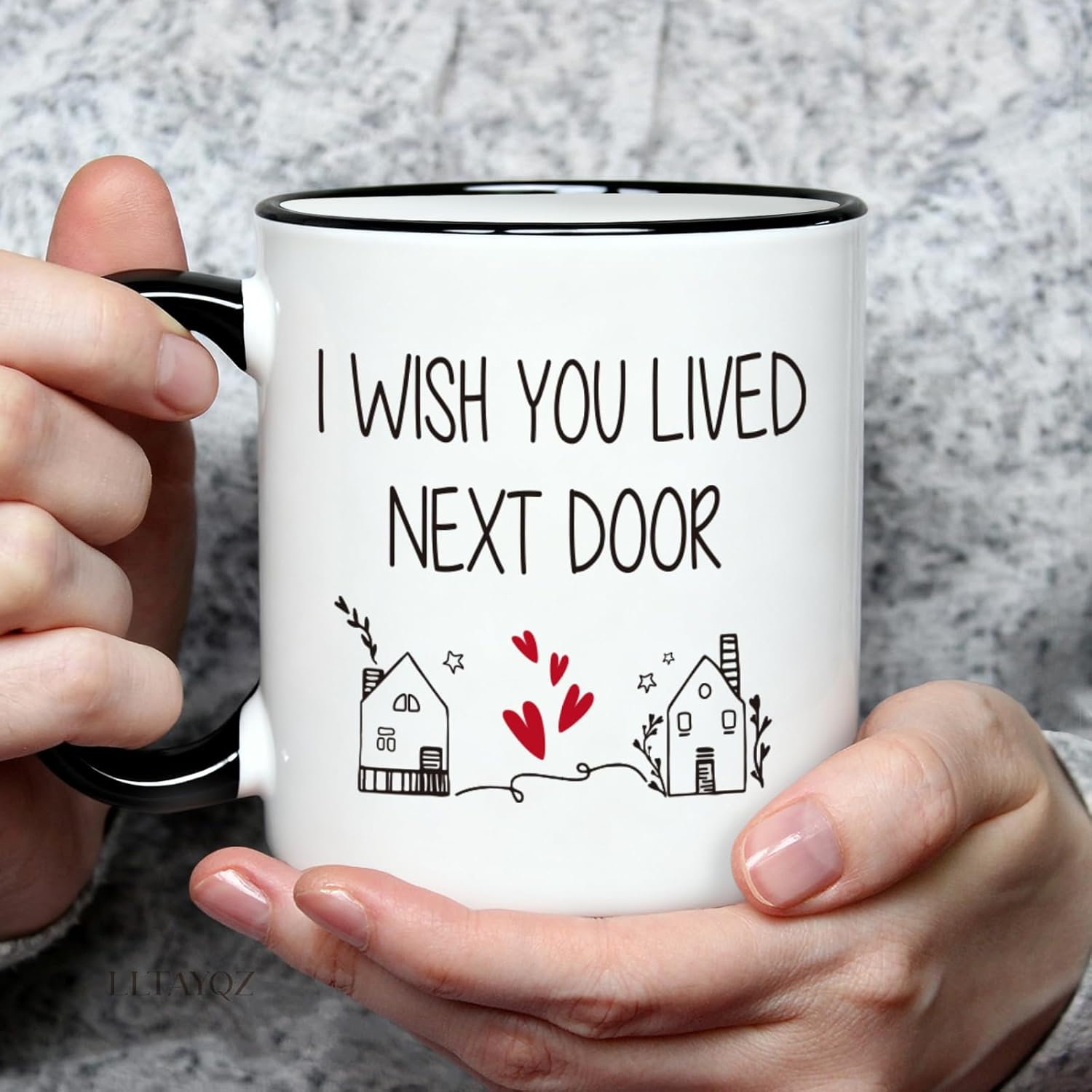 Funny Friendship Mug Gift for Women, I Wish You Lived Next Door Mug, Birthday Christmas Mugs Gifts Ideas for Friends/BFF/Sister/Bestie/Neighbor Moving Away, Long Distance Housewarming mug gift-73 - Image 5