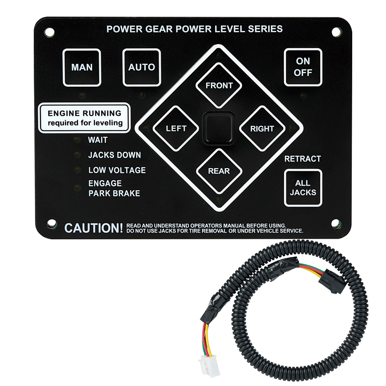 Photo 1 of XHEIN 368991 RV Leveling Touch Control Panel with Harness Adapter Fit for Lippert/Kwikee Ground Control and Travel Trailer Leveling System, Replace 359080 500629S 500629 140-1226 359072
