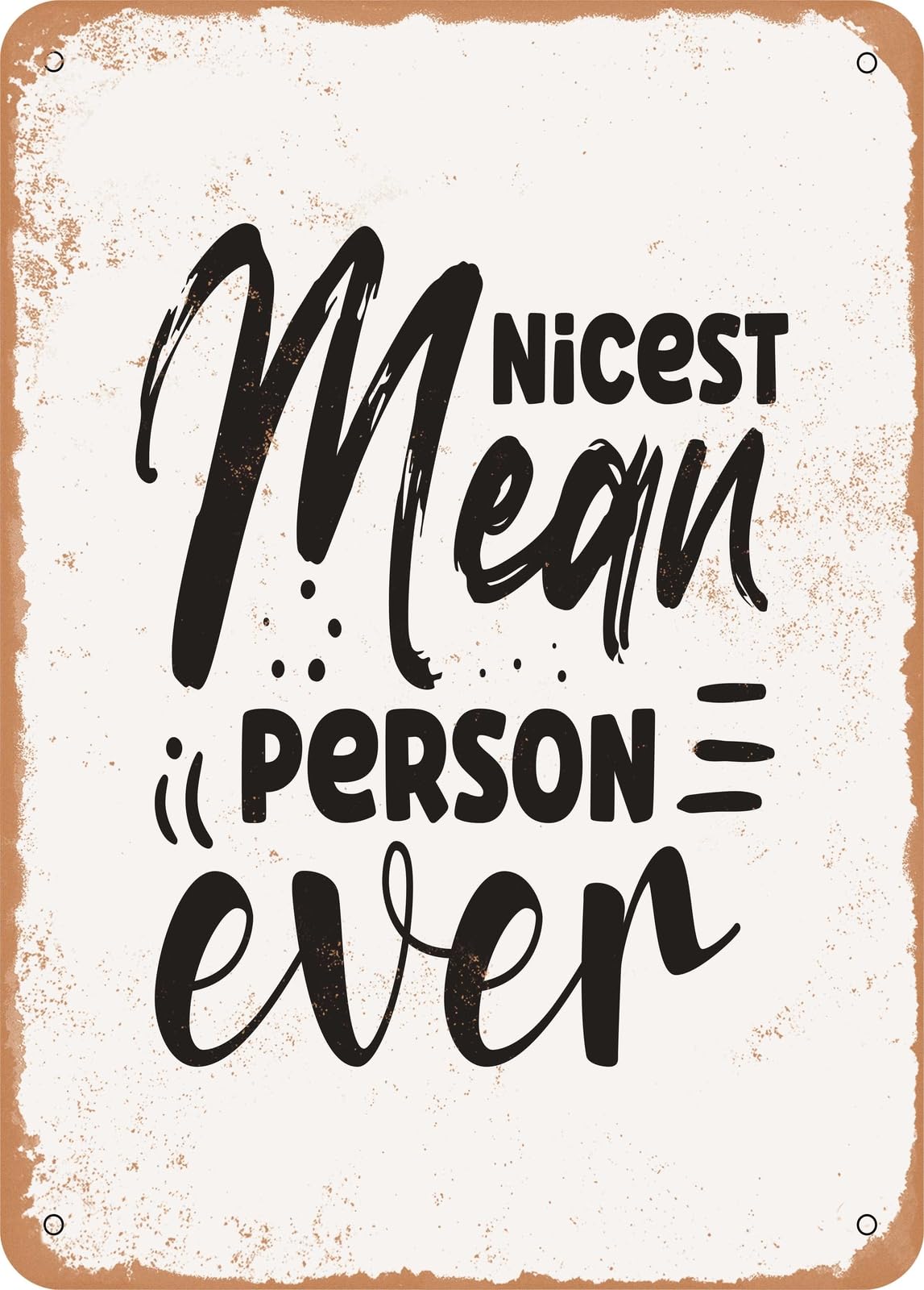 Metal Sign - Nicest Mean Person Ever - Vintage Look home decor