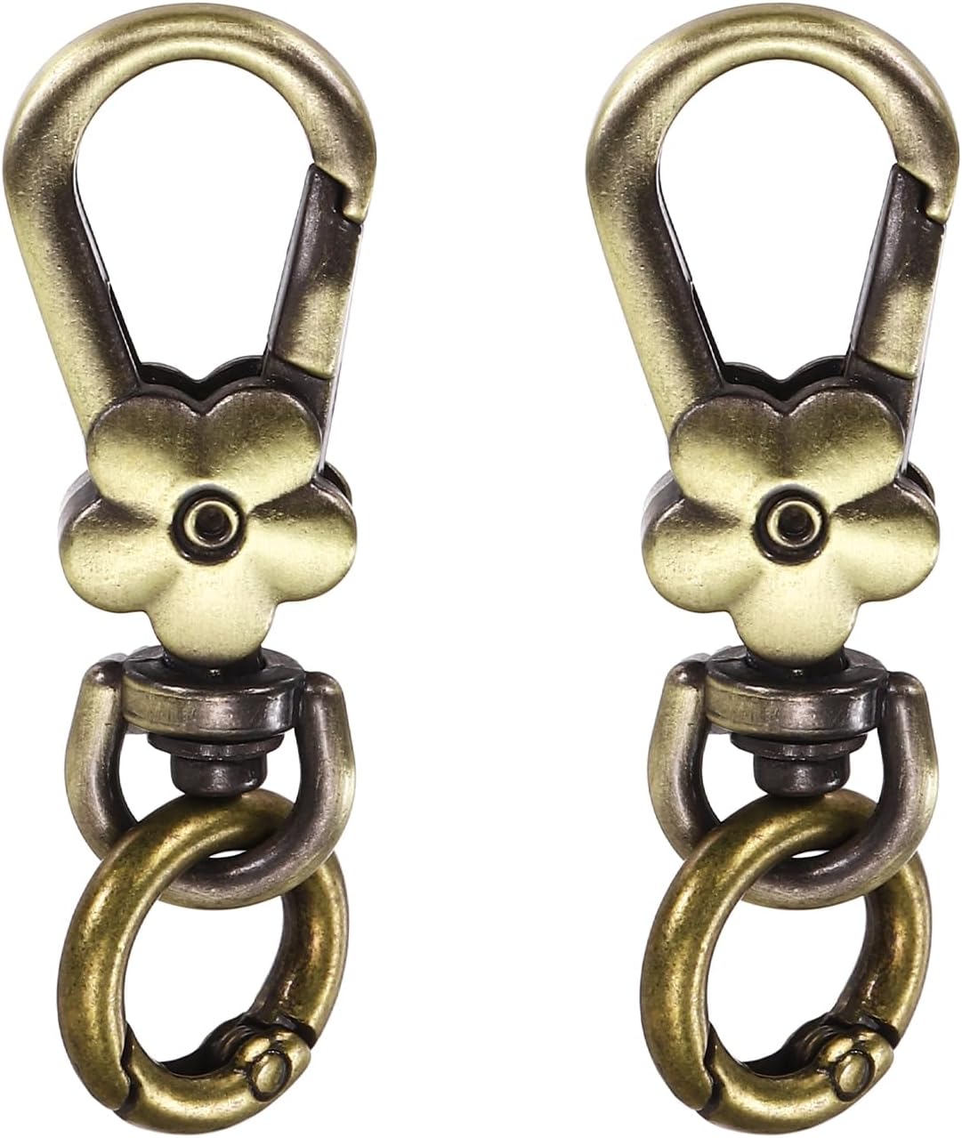 MECCANIXITY Metal Keychain Clip Swivel Lobster Claw Clasp Key Ring Detachable Double Opening Snap Hooks for Backpack