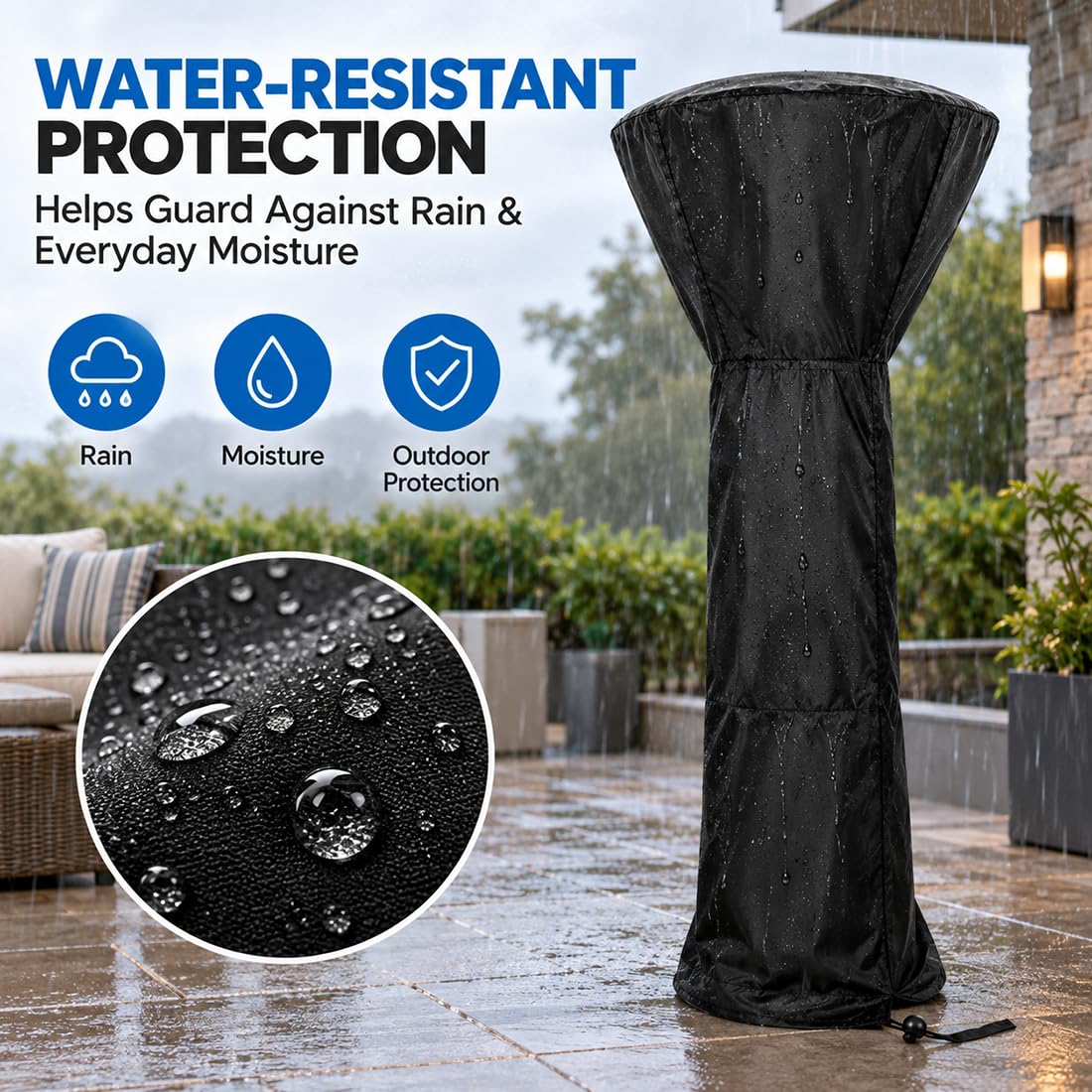 Housse pour Parasol Chauffant pour Enders Commercial 5500623 2024-Present, en Tissu Oxford avec Cordon de Serrage et Sac de Rangement pour Chauffage de terrasse