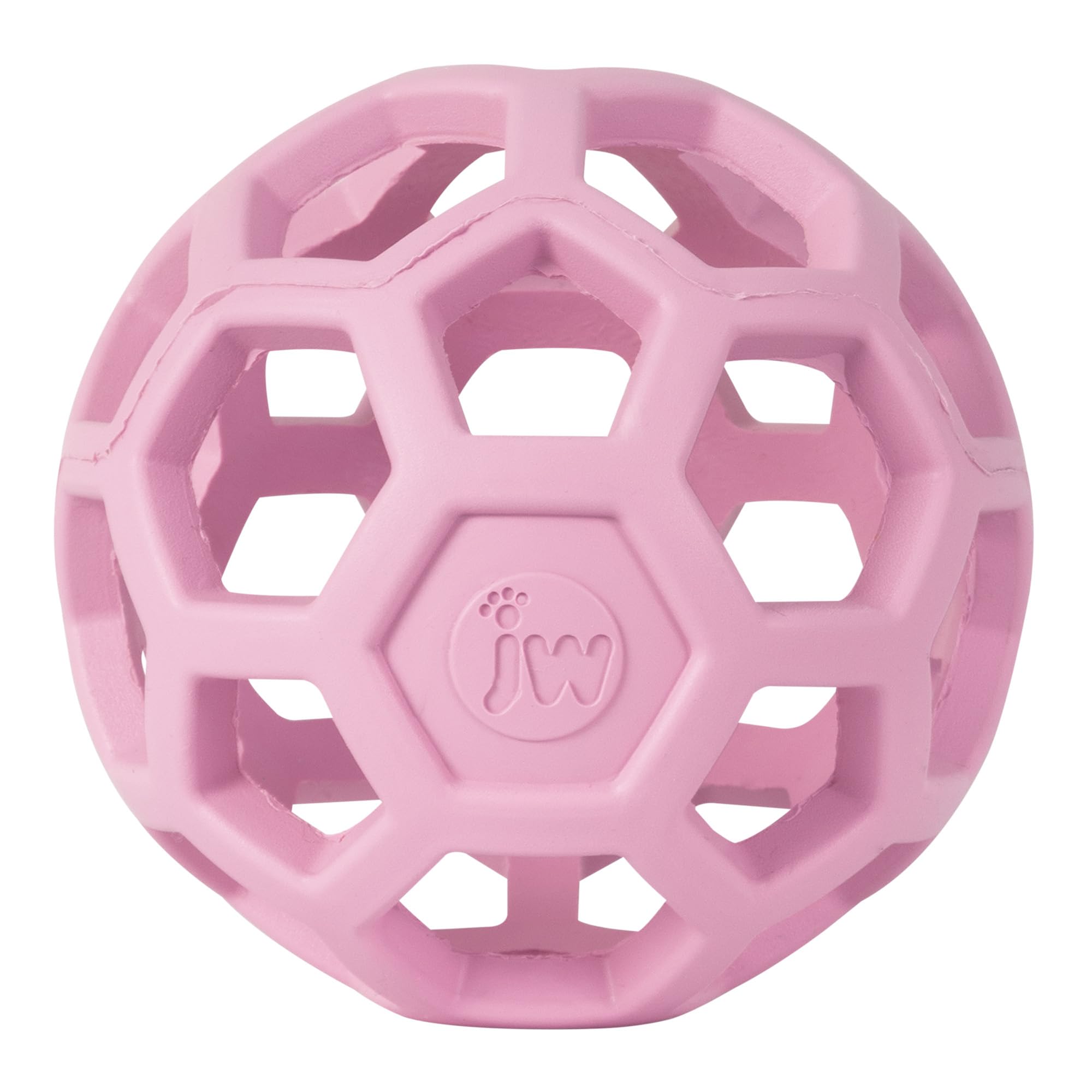 JW Pet HOL-ee Roller™, Dog Toy Puzzle Ball, Natural Rubber, Small (3 Inch Diameter), Pink