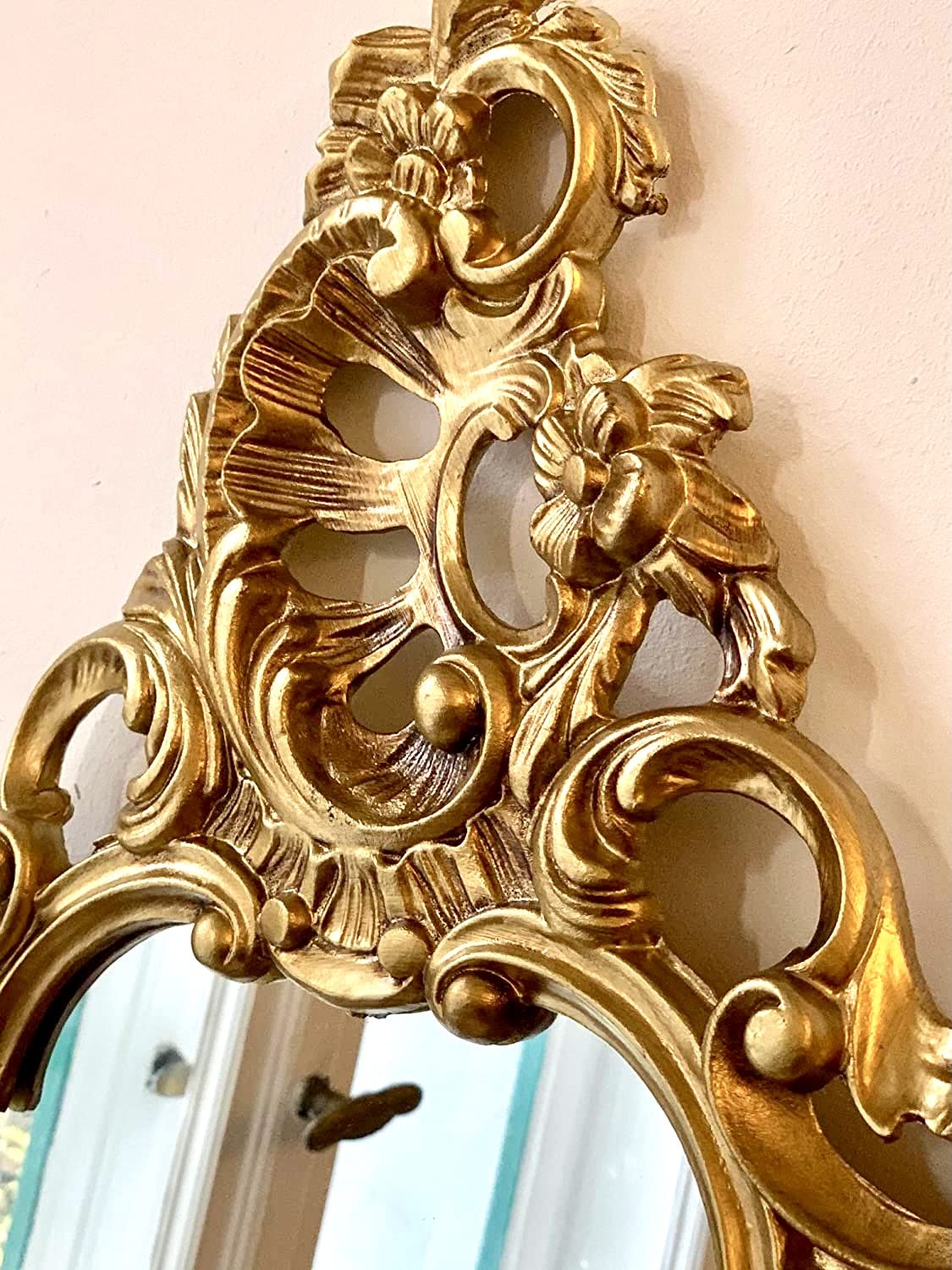 Generisch Specchio da parete barocco oro antico specchio da bagno, 50 x 76 cm, ovale