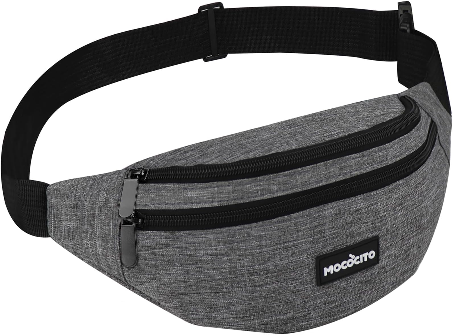 Bum Bag Fanny Pack for Men Women Waist Bag Bumbag Travel Money Belt Fashion Bum Bag with3 Zip Pockets and Adjustable Belt for Sport Running Hiking Jogging,Dog Walking