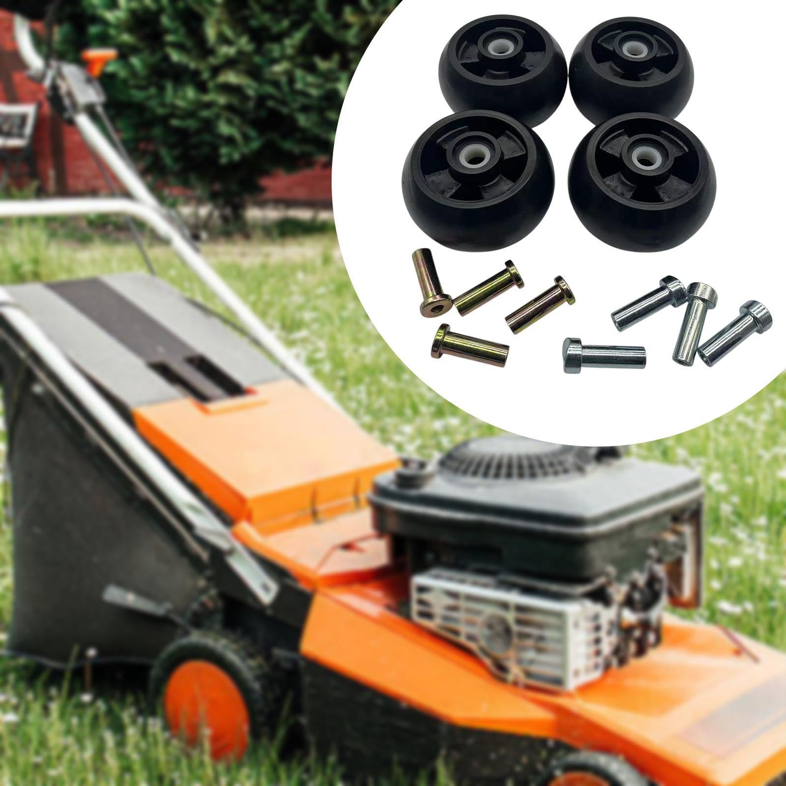 4 Piezas Rueda de Calibrador para Cortacésped Accesorio de Repuesto Kit AM125172 Instalación Fácil Material de PP Adecuado para Tractor de Césped