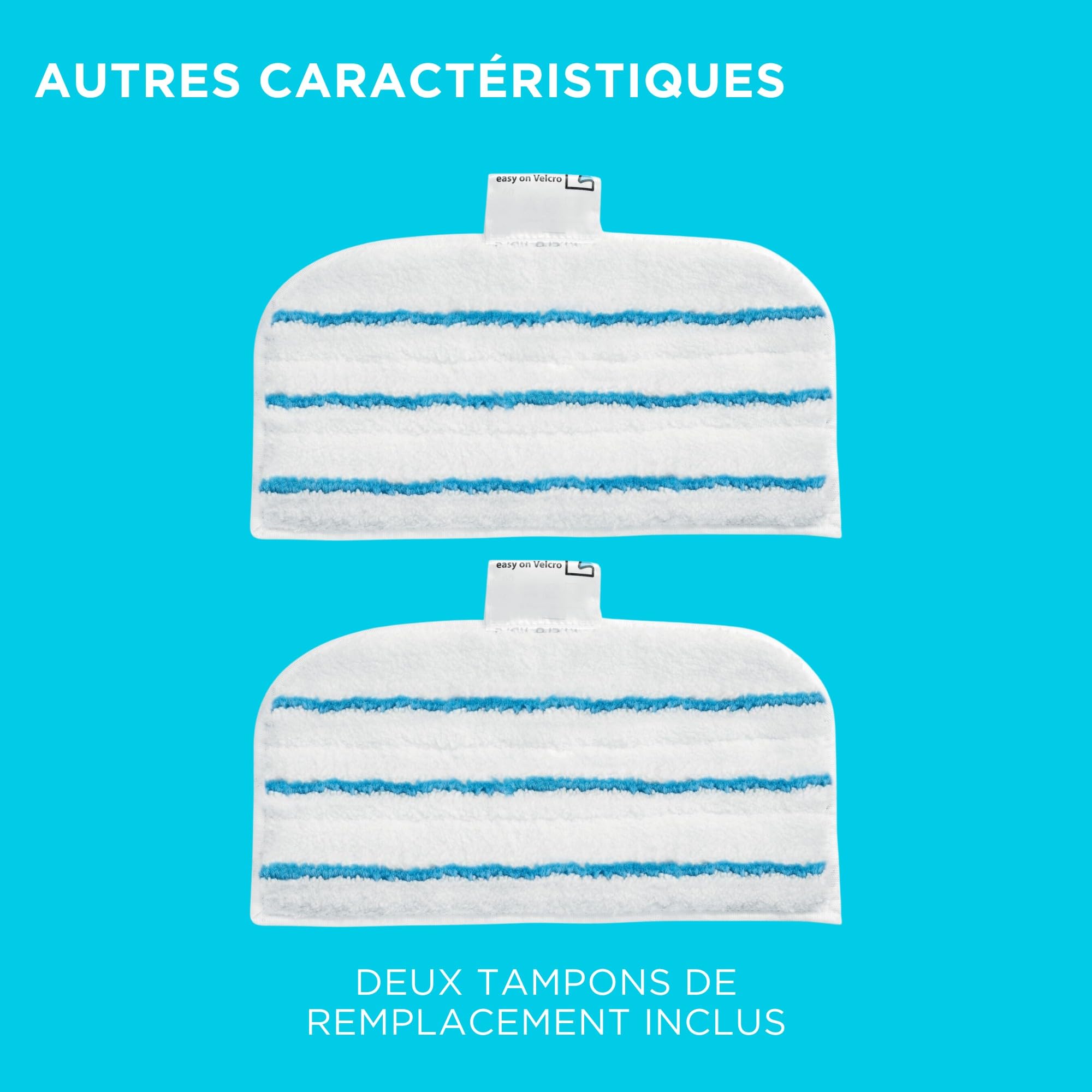 BLACK+DECKER Tampon de Remplacement pour Balai Vapeur AutoSelect (Paquet de 2) avec Technologie Easy-Glide, FSMP20-XJ