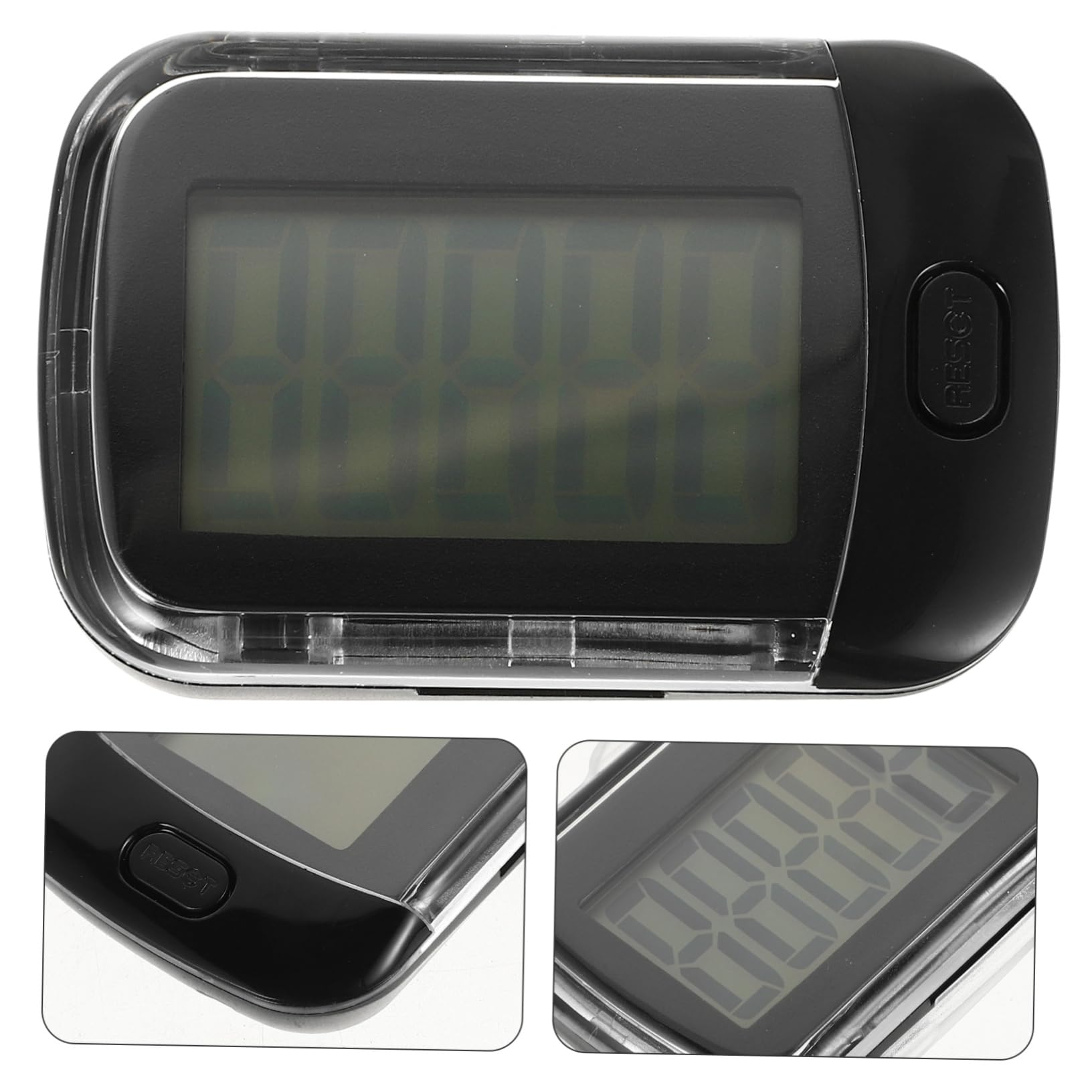 KOMBIUDA Podómetro Digital Negro con Clip y Cordón para Caminar y Senderismo, Contador de Pasos Fácil de Usar con Sensor 3D y Gestión de Salud