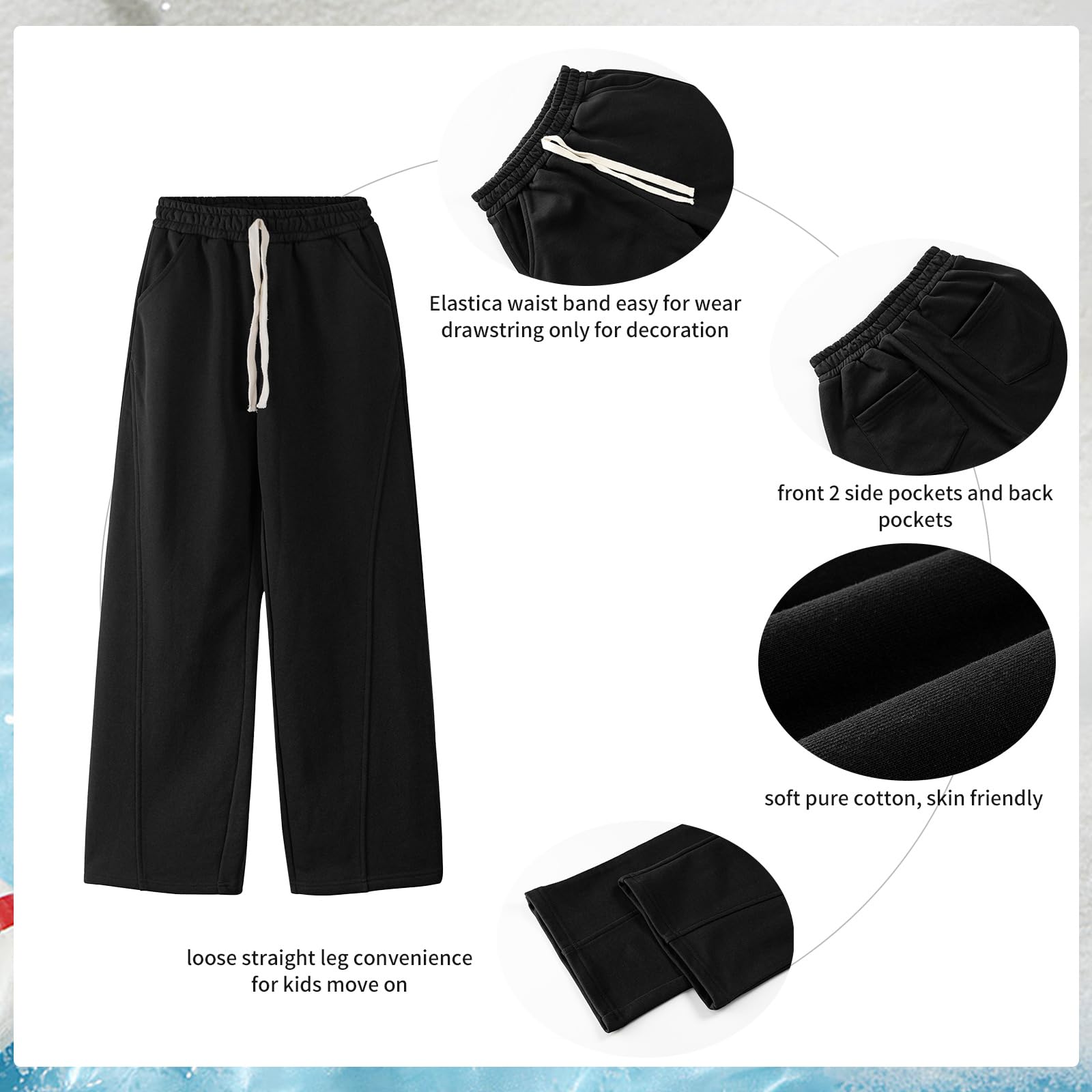 Pantalones Deportivos para Niñas con Cintura Elástica Ajuste Holgado
