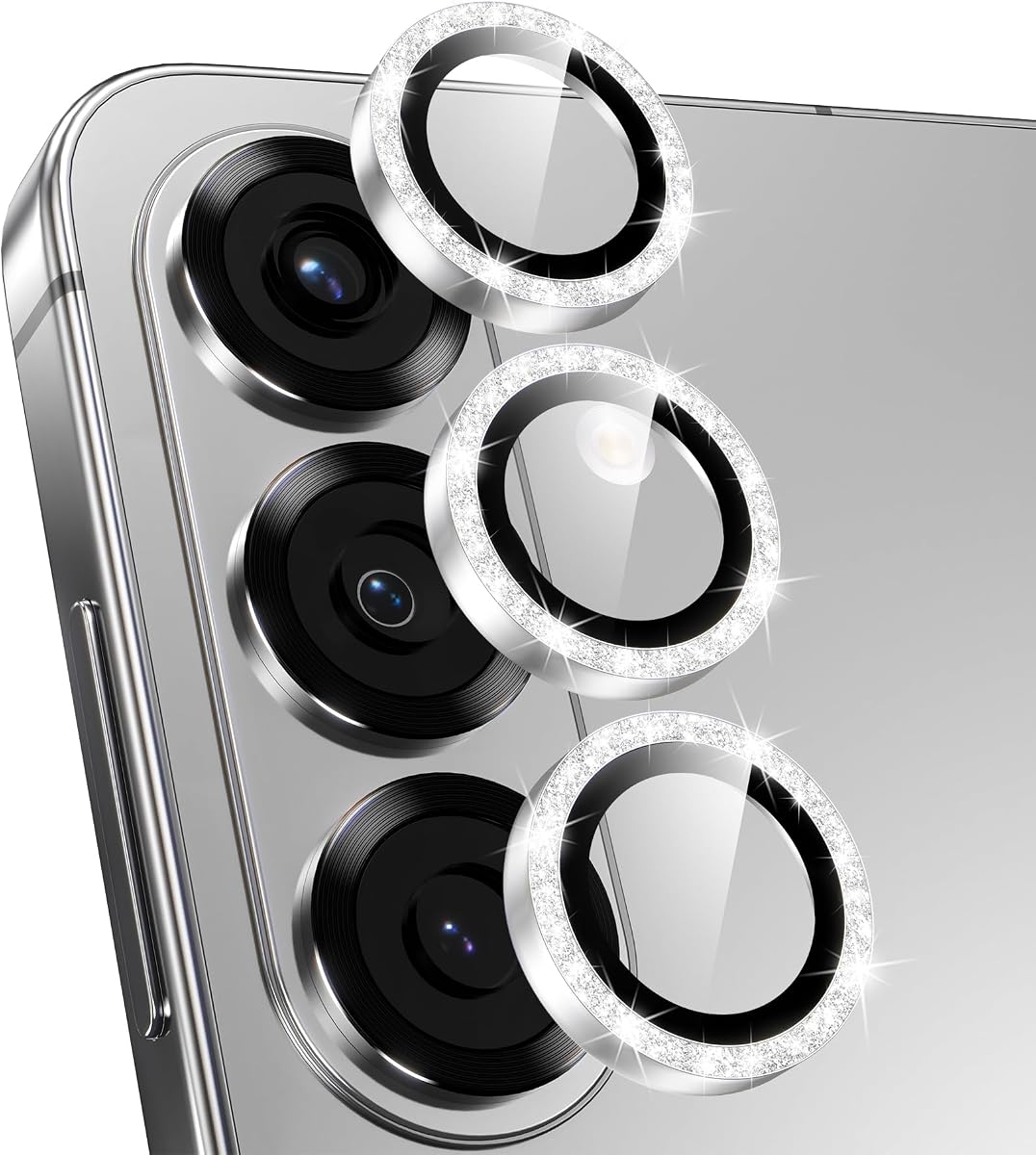 Protector de lente de cámara para Samsung S26/S26+, [Máxima protección contra caídas y rayones] Protector de cámara de anillo individual compatible con estuches para S26/S26 Plus, listo para nochegrafía