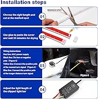 Vista 4 de Tira de luz LED cortable para debajo del capó, tira de luz LED para motor automotriz, guía de luz de giro, decorativa, impermeable, IP66, accesorios