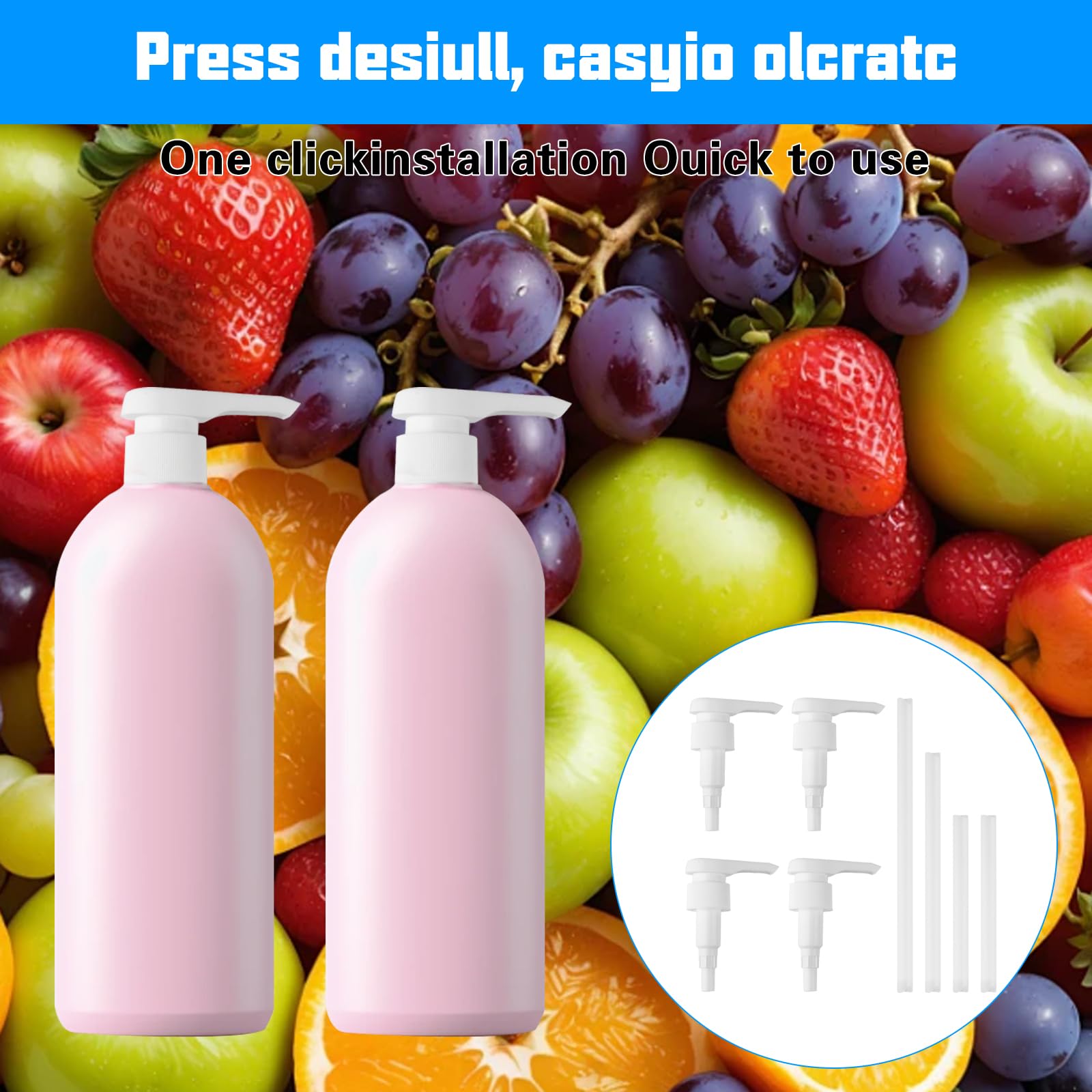 4 pompe dosatrici da 1 l per Best Body Nutrition, dosatore per Body Nutrition Vital Drink, dispenser per sciroppo, dispenser per sciroppi per bottiglie filettate da 28/410 (con tubi da 163/190/210 mm)