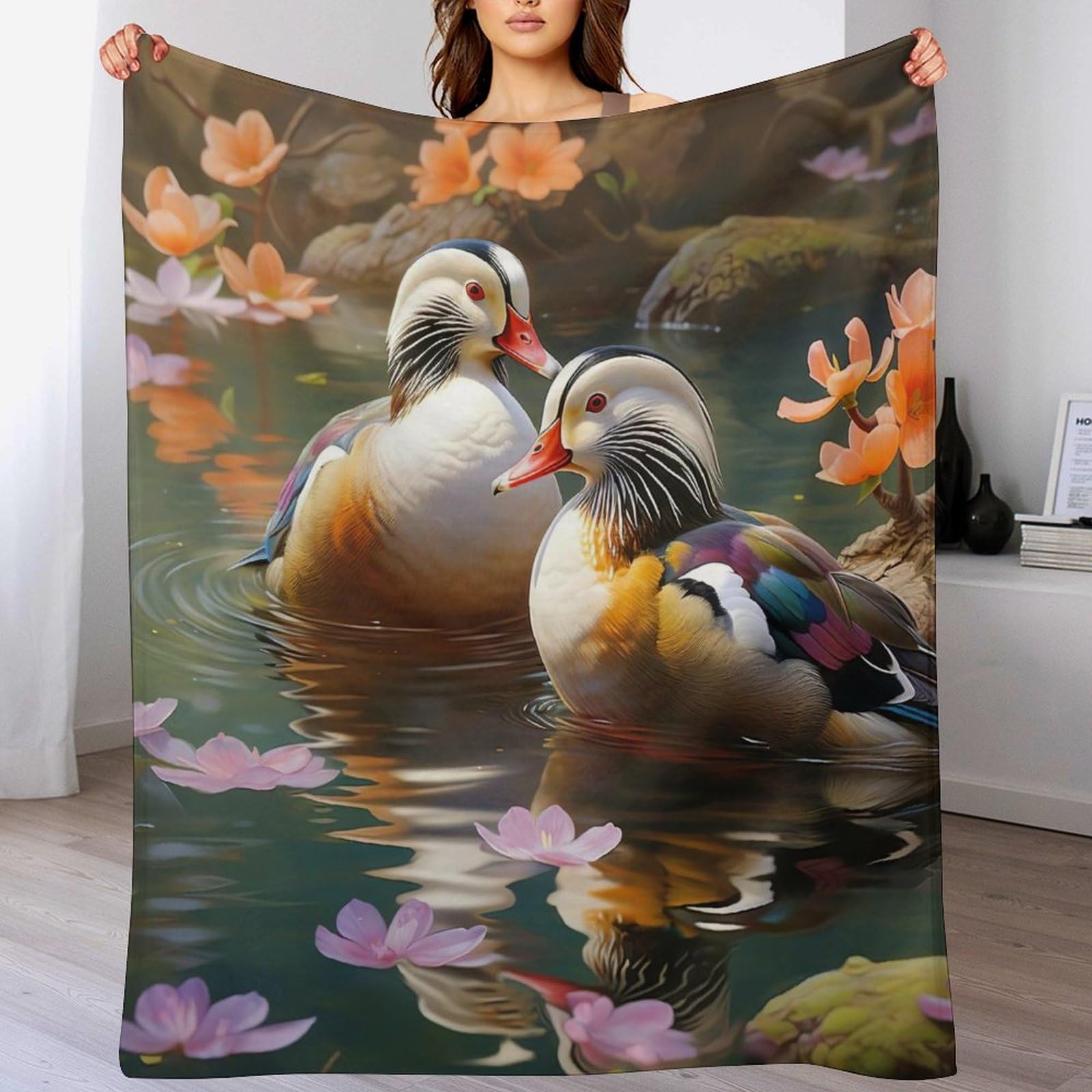Plaid canard mignon couverture flanelle douce pour vos soirées cocooning au salon