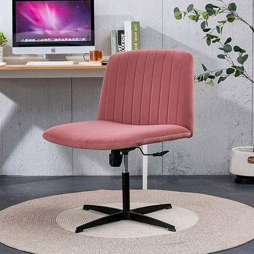 Velvet Fabric Padded Armless Home Office Desk Chair, 120