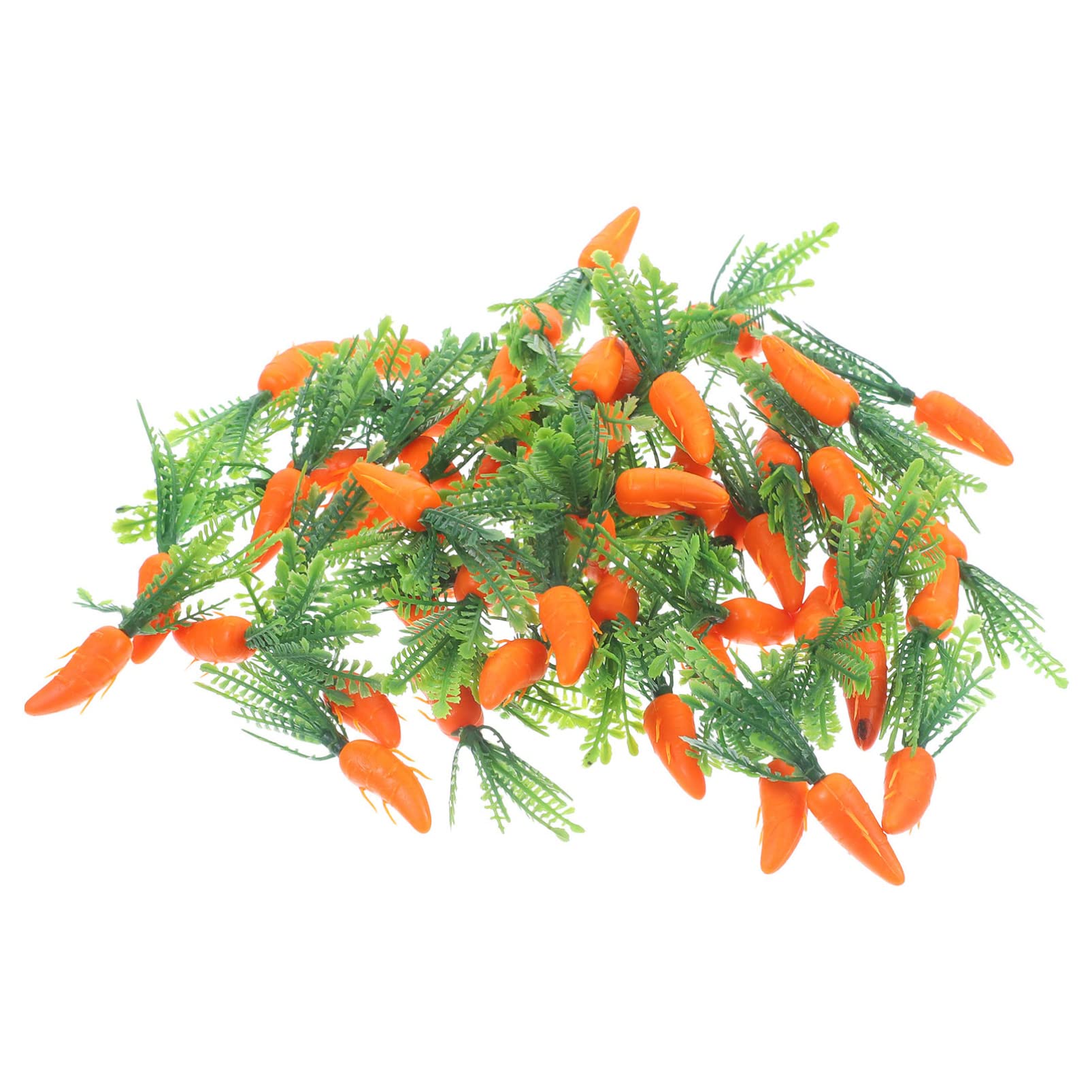 Lot de 60 carottes simulées en plastique pour Thanksgiving - Décoration de gâteau - Carottes - Décoration de gâteau - Carottes - Plantes - Mini carottes artificielles - Lapin