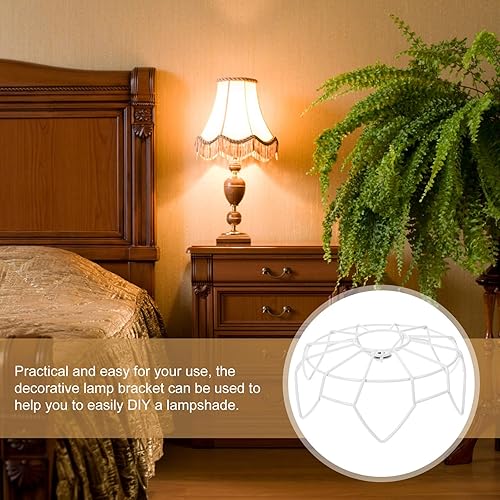 Miniatura 2 de VILLCASE Marco de pantalla de lámpara de metal, pantalla de alambre de hierro, accesorio para dormitorio, sala de estar, decoración de luz, 10