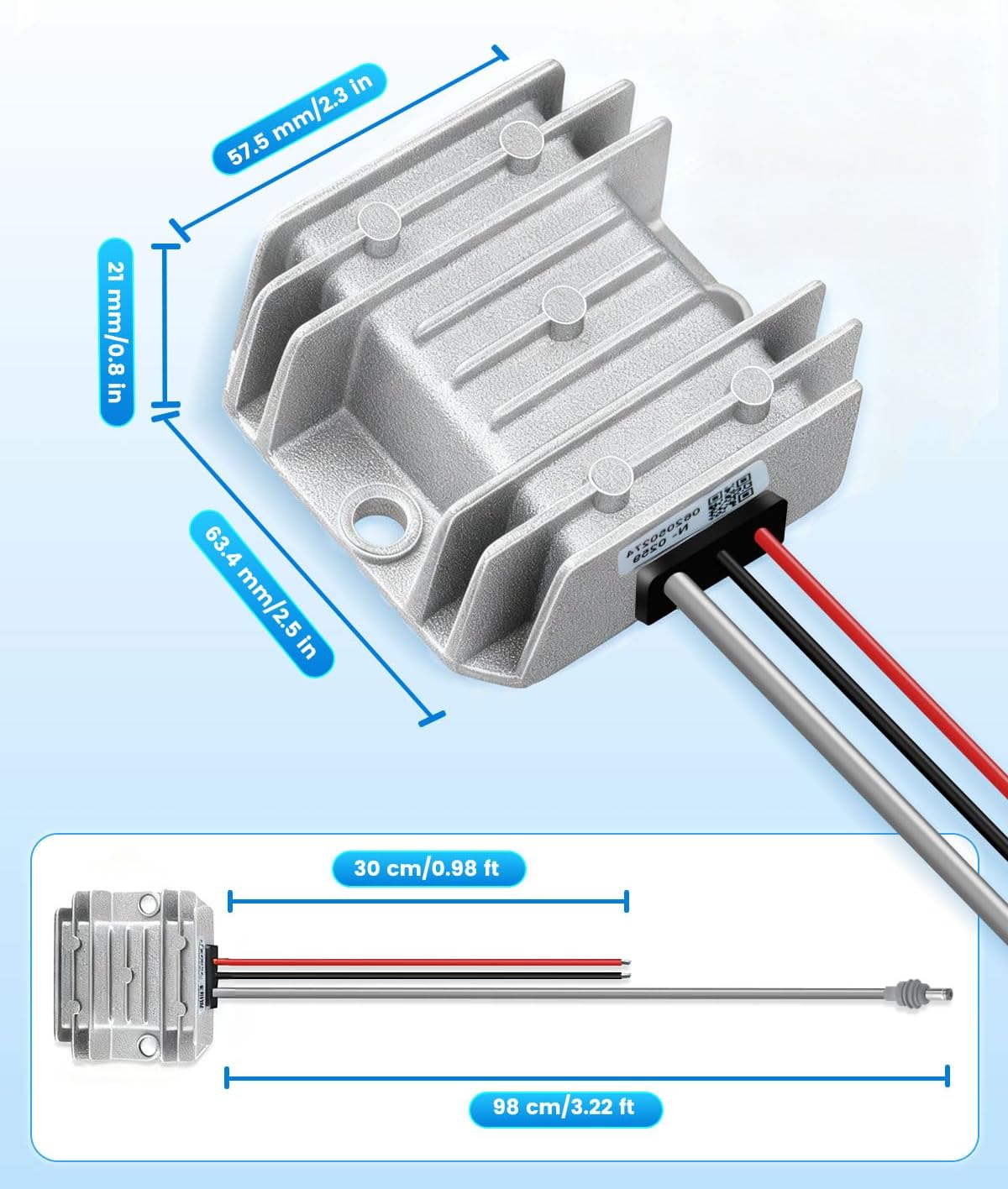 Mwin 12V Adapter for Starlink Mini - Power Supply Boost Converter, Starlink Mini Accessories Power Cord DC 12V/24V Step Up to 30V 3.5A Waterproof Conversion Kit, DC Male Plug for Truck RV