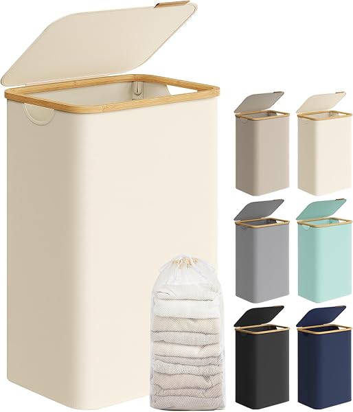 SONGMICS Cesto de Ropa Sucia 90L con Tapa