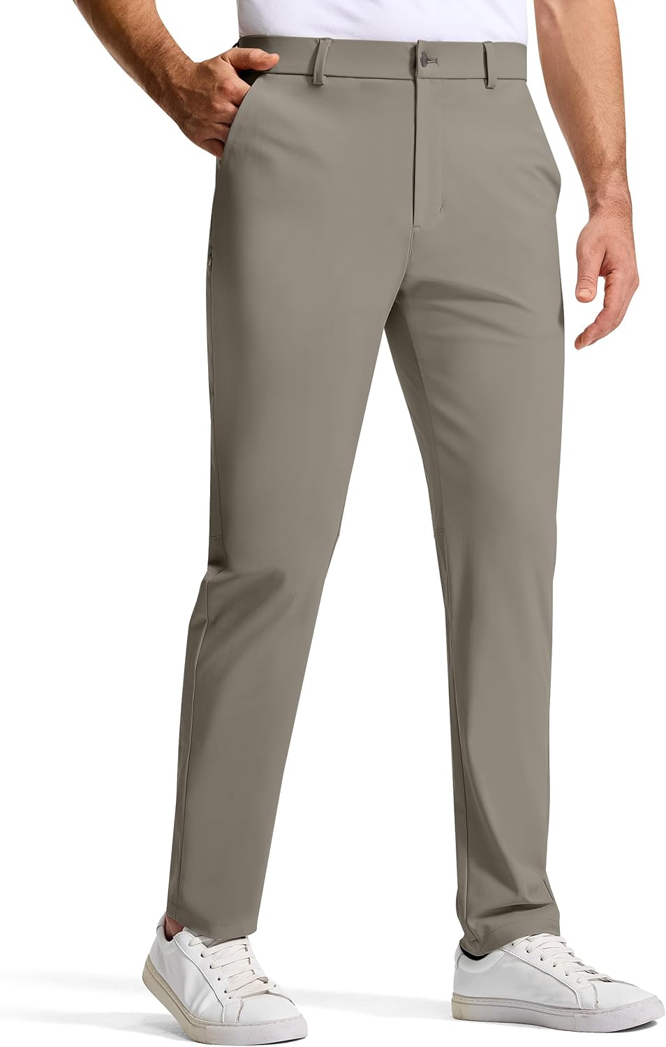 Mens Golf Dress Pants 31" with 5 Pockets Stretch Slim Fit Lightweight Quick Dry Chino Trousers for Work Casual Travel