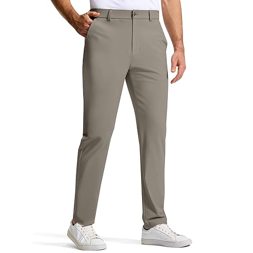 Calça social masculina de golfe 78,7 cm com 5 bolsos stretch slim fit leve secagem rápida calças chino para trabalho casual viagem