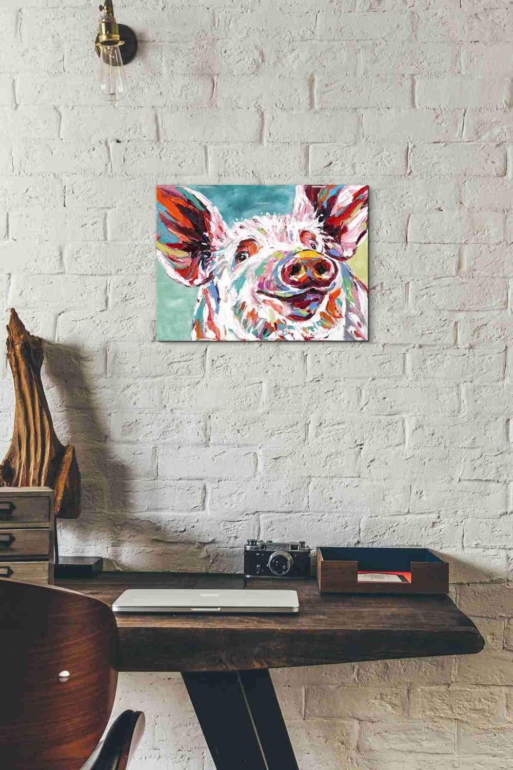 Epic Graffiti 'Piggy I' by Carolee Vitaletti Canvas Wall Art, 16"x12"