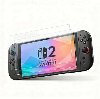 2-Pack Switch 2 Screen Protector، 7.9 بوصة، تركيب 30 ثانية، HD Clear، مضاد للانعكاس، خالي من الفقاعات، مقاوم للخدش، مقاوم للغاية، واقي شاشة AR لـ Switch 2