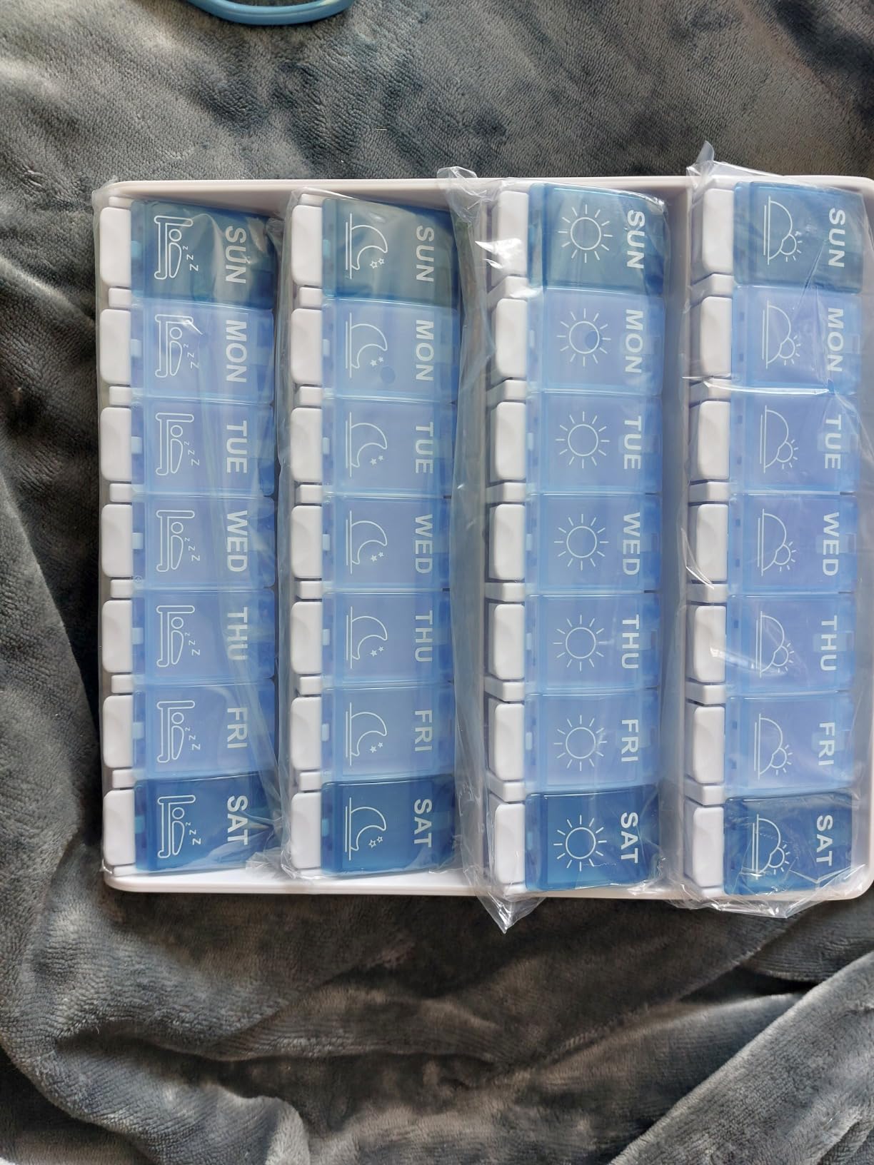 KMINA - Pill Boxes 7 Day 4 Times a Day, Weekly Pill Organiser Morning ...