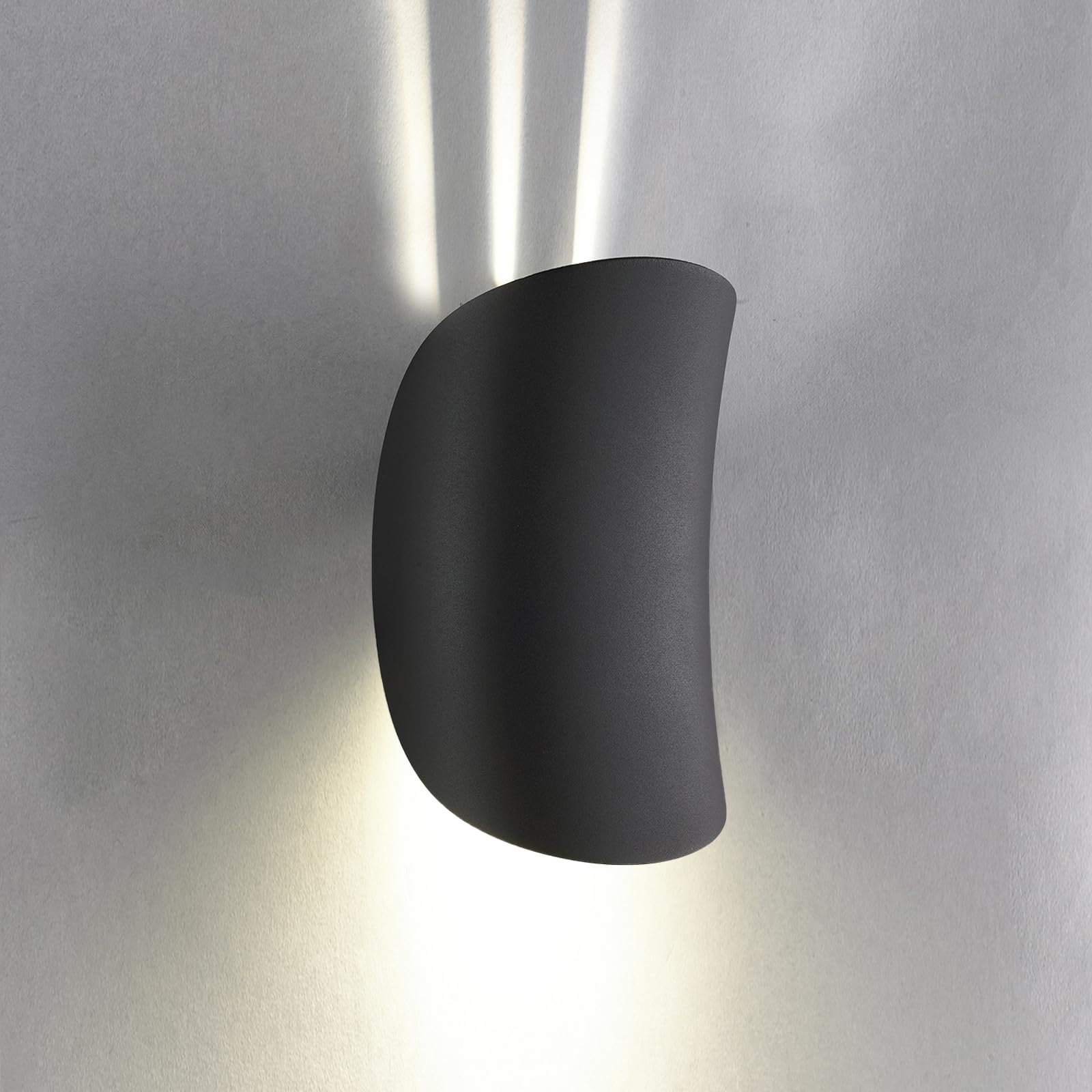 MULANDI LED Wandleuchte Up and Down Leuchten Aussen IP54 Außenlampe Wand LED 4000K Aluminum Clear Glass Modern Außenlampe Auf und Ab Wandlichter Licht nach oben und unten für Flur Garten Hof