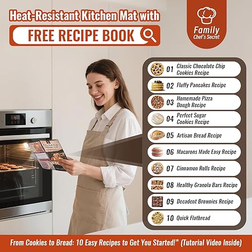 Miniatura 3 de Alfombrilla de silicona para hornear con recetas, alfombrillas de silicona extra gruesas para hornear, tapete antiadherente para masa rodante,