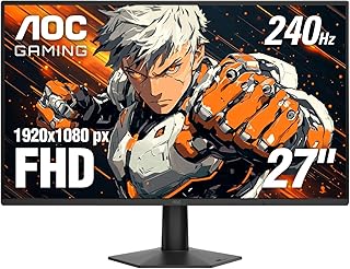 AOC 27G51Z 27 inch Gaming Monitor FHD 1920x1080, 240Hz 0.5ms MPRT, IPS Panel, HDR, 3-Sided Frameless, HDMI 2.0 x1, Display Port x1, 3-Year Zero-Bright-Dot