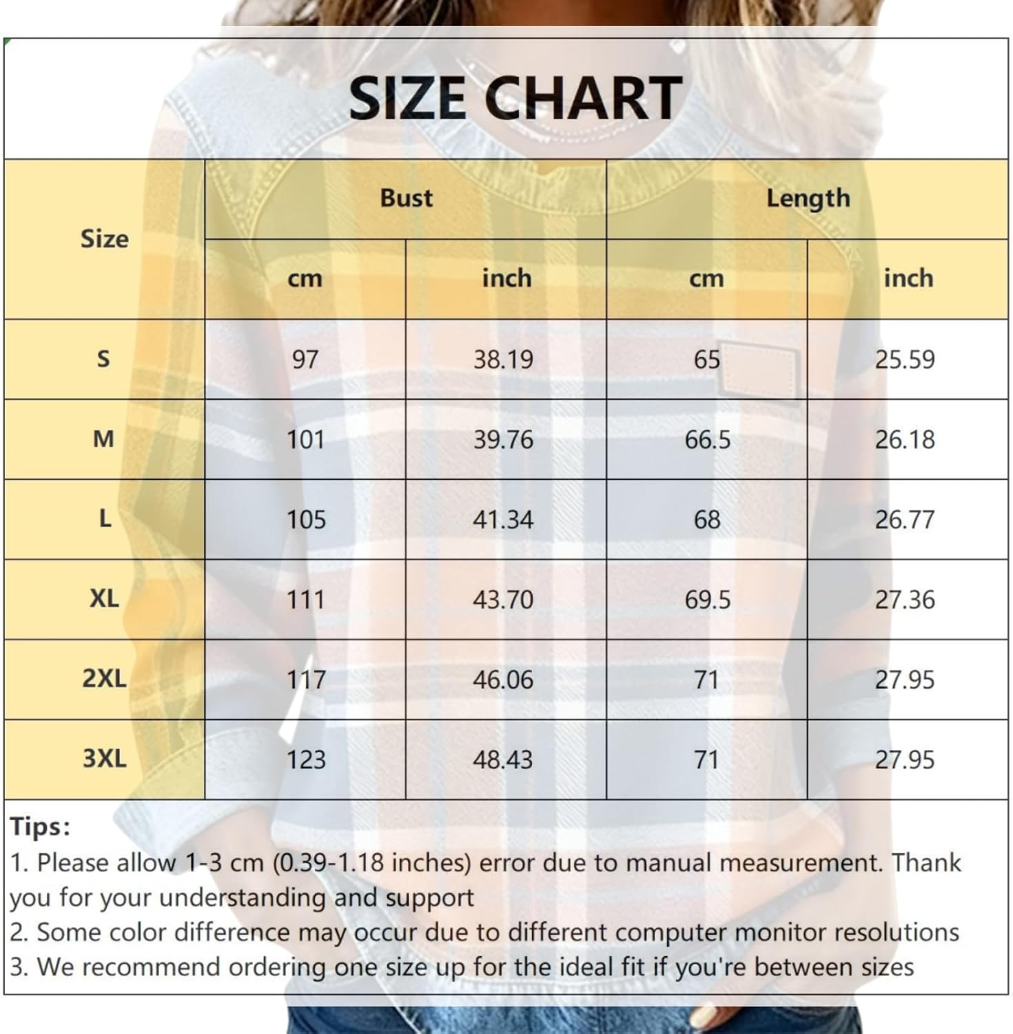 Women's Denim Patchwork Sweatshirts, Crew Neck Long Sleeve Color Block Sweatshirt, Plaid Pullover Sweatshirt for Women - Image 4