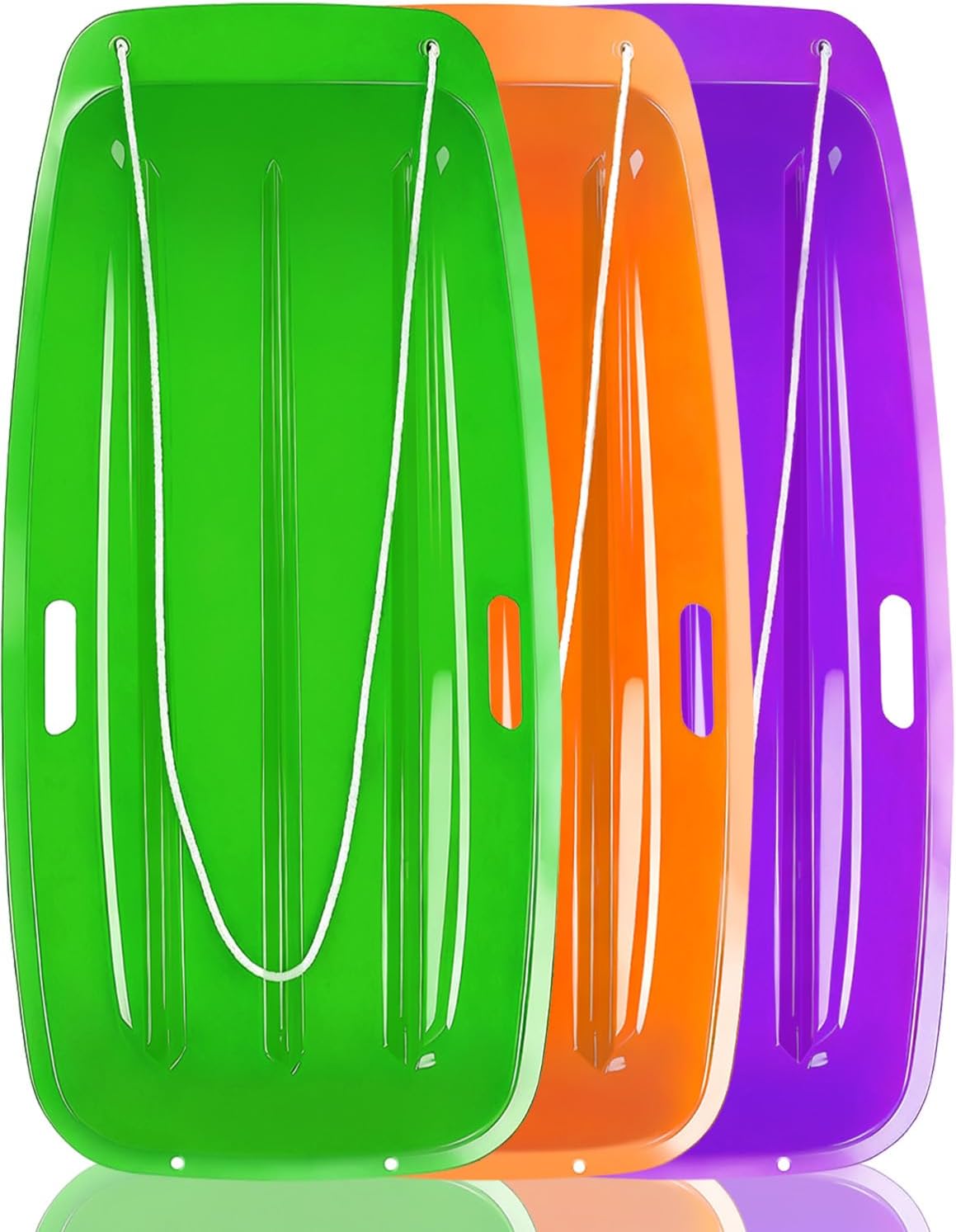 Sled, Snow Sled for Kids and Adults, Racer Downhill Sprinter Snow Sled 35" for 1-2 Riders with Pull Rope and 2 Handles, Utility Pull Sled Skiing, Ice Fishing, Deer Hunting, Firewood, Work Cargo, Gift