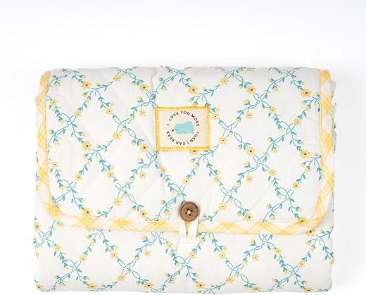 Tidy Sleep Portable Diaper Changing Mat/Pad for Newborns & Infants Baby 0-24 Months Light Weight, Portable, Water Proof (Yellow Bloom Vines)