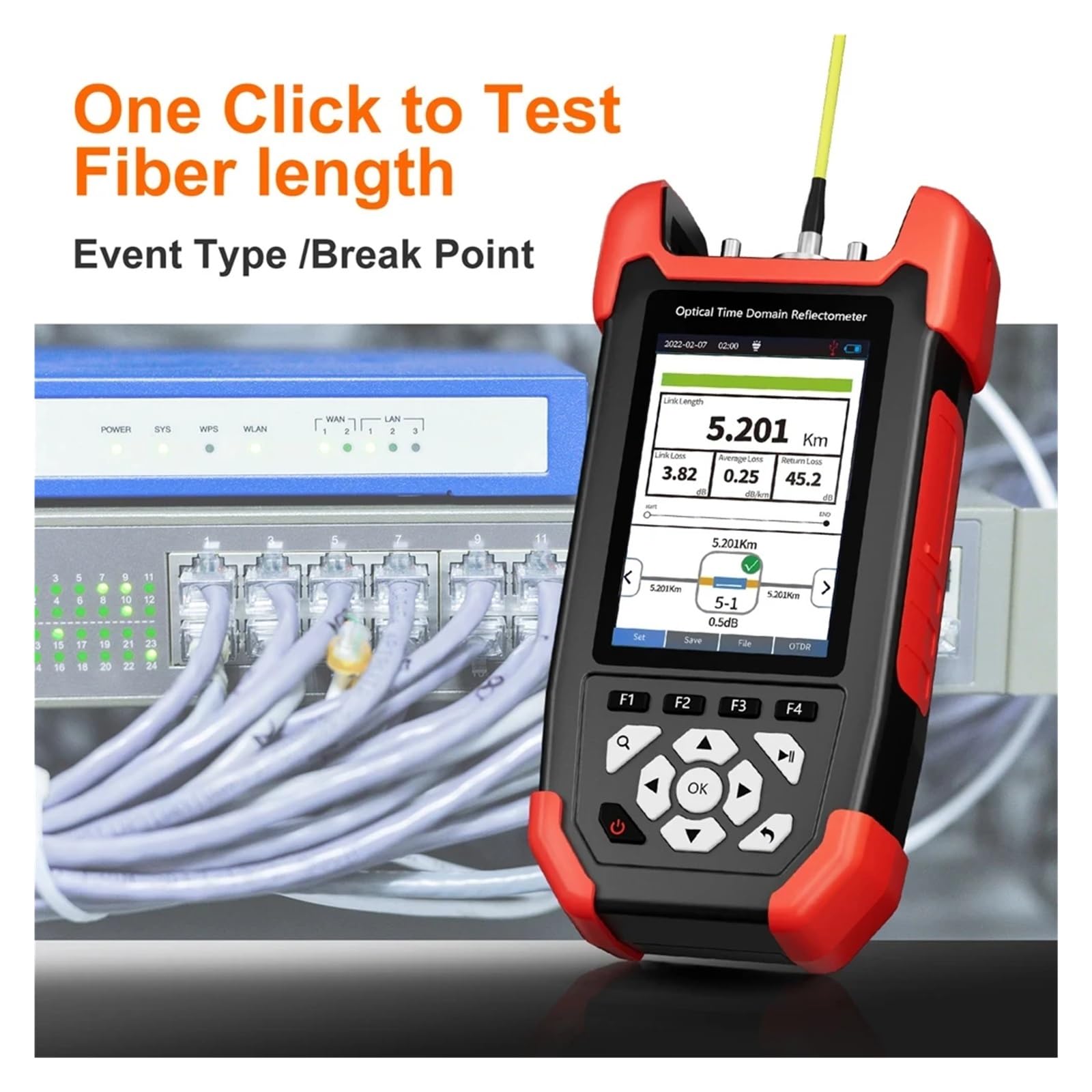 Testeur de fibre optique, Testeur De Fibre Optique NF-981 OTDR Détecteur Défaut Compteur Puissance Avec OPM VFL OLS Carte D'événements Câble Ethernet Multimet