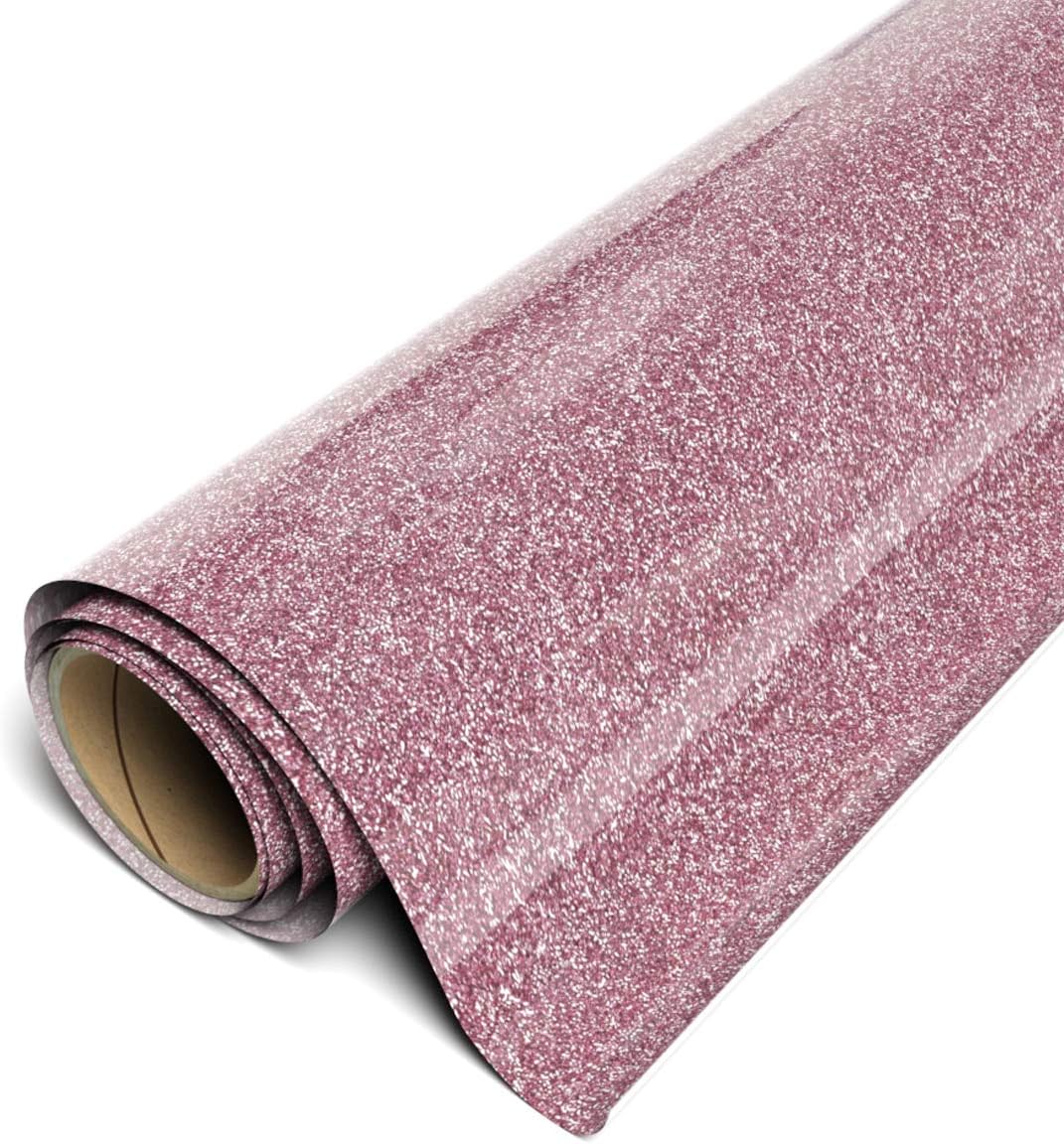 Siser Sparkle HTV 12"x5yd Roll - Smooth Glitter Heat Transfer Vinyl (Perfect Pink)