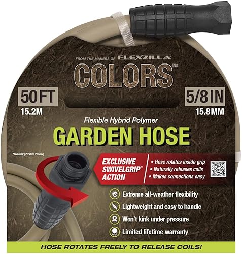 Miniatura 3 de Colors Manguera de jardín con agarre giratorio (58 pulgadas x 50 pies) y manguera de jardín Flexzilla (58 pulgadas x 25 pies)