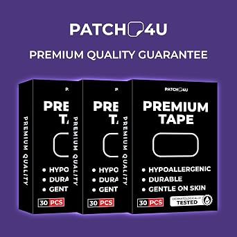 PATCH4U Premium Tape (30 Pack) - Pain Free Removal, Hypoallergenic